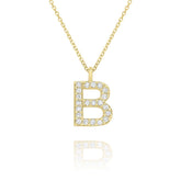 Yellow Gold & Diamond Initial Necklace - Dracakis Jewellers